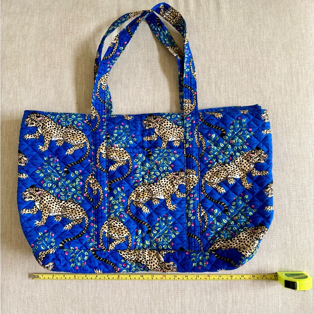 Printfresh Vibrant Blue Bagheera Indigo Leopard Tote Bag New